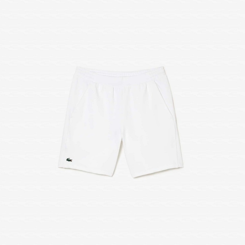 Men's Lacoste Regular Fit Recycled Fiber Sport Shorts White | XVK019287