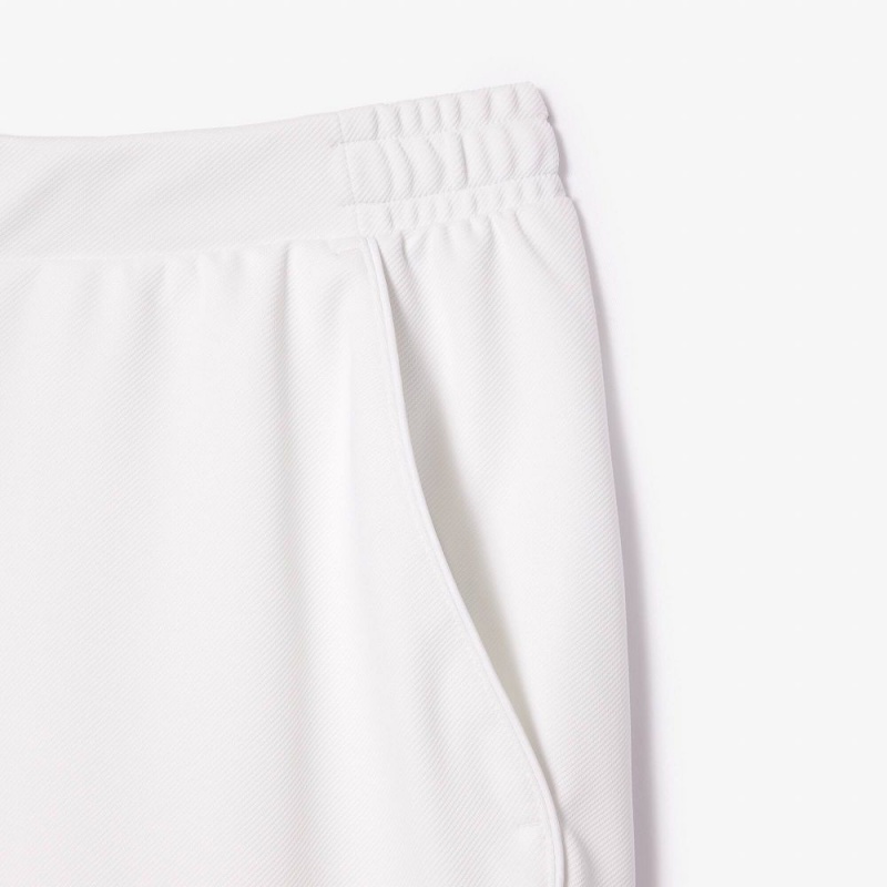 Men's Lacoste Regular Fit Recycled Fiber Sport Shorts White | XVK019287