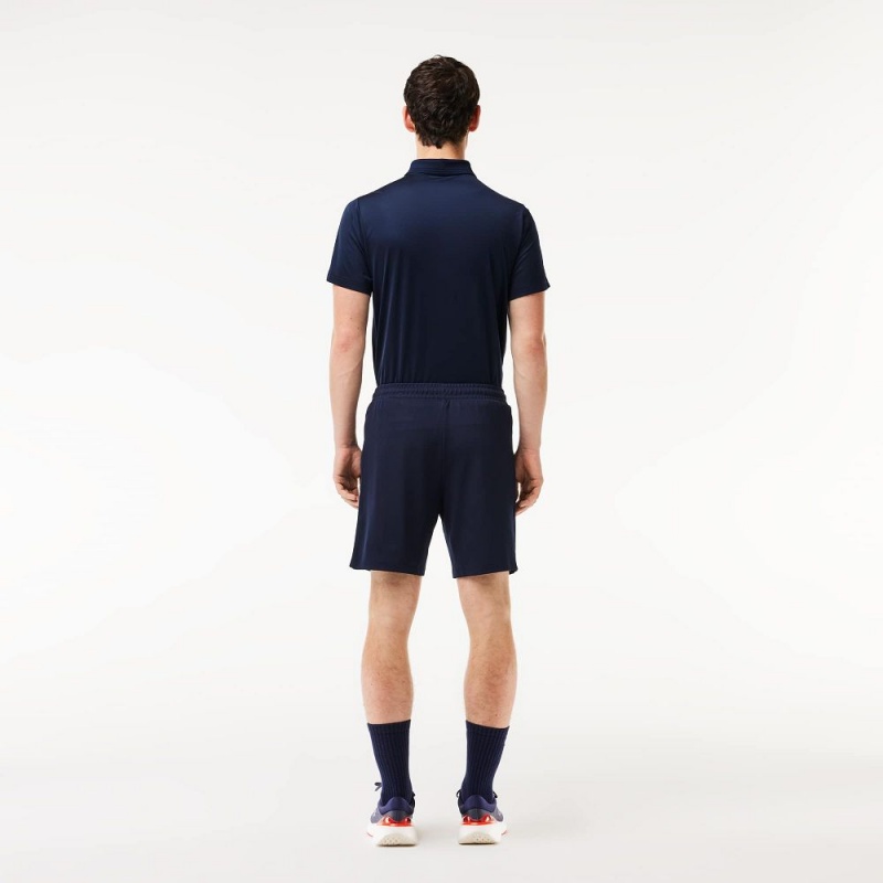 Men's Lacoste Regular Fit Recycled Fiber Sport Shorts Navy Blue | KUS206514