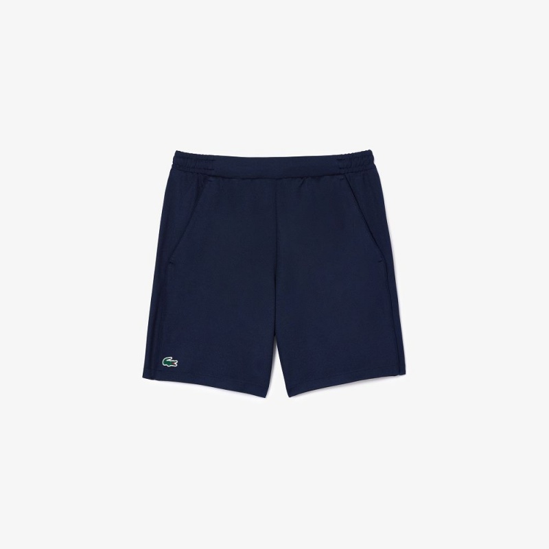 Men's Lacoste Regular Fit Recycled Fiber Sport Shorts Navy Blue | KUS206514