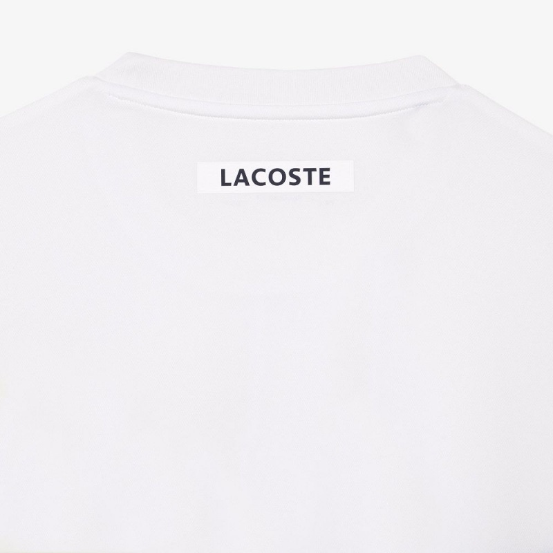 Men's Lacoste Regular Fit Seamless Tennis T-Shirt White Flashy Yellow Green Navy Blue | AHS426075