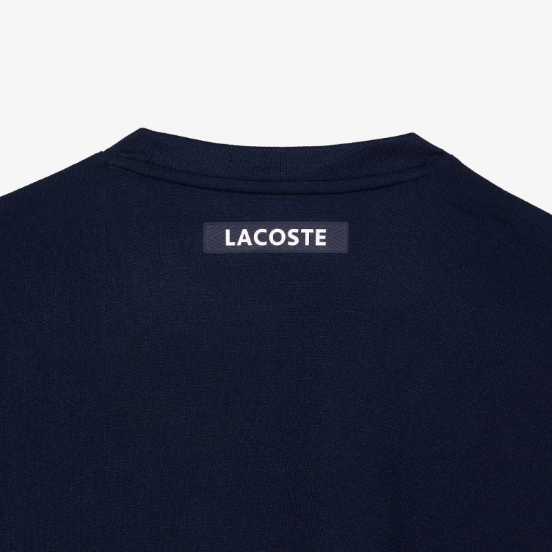 Men's Lacoste Regular Fit Seamless Tennis T-Shirt Navy Blue Blue Green White | KFQ568230