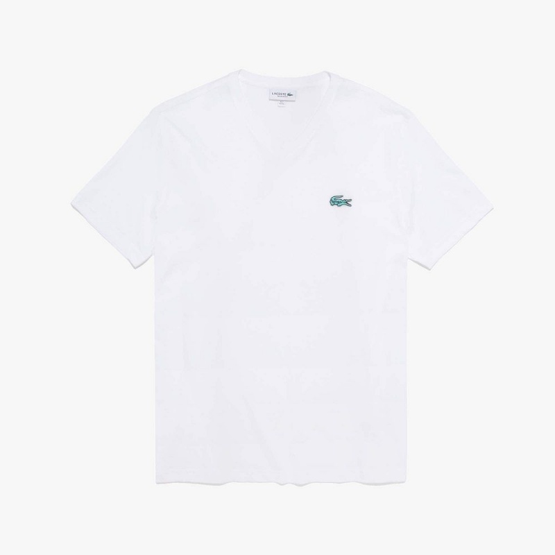 Men\'s Lacoste Regular Fit Short Sleeve T-Shirt White | RPK807651