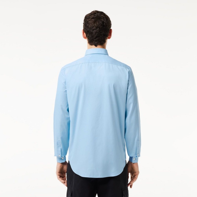 Men's Lacoste Regular Fit Solid Cotton Shirt Pastel blue | SHJ543819