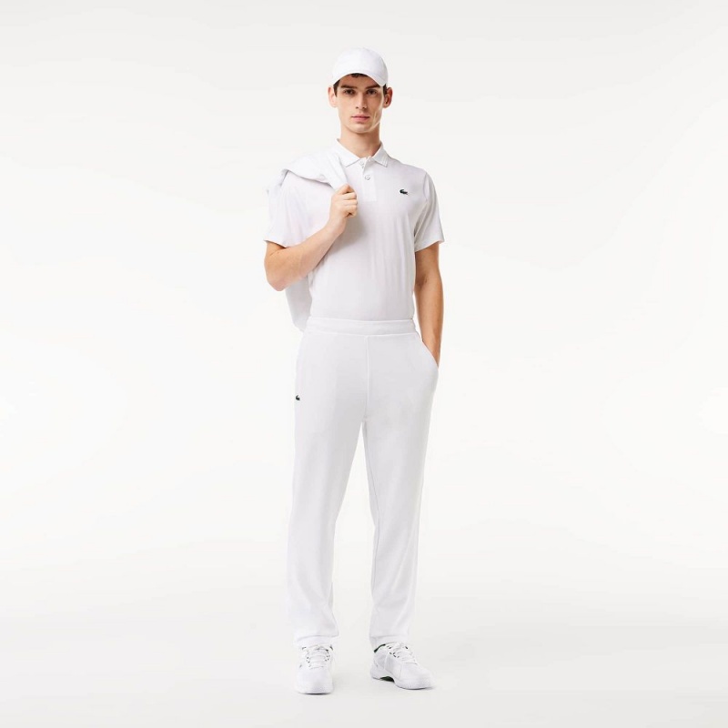 Men's Lacoste Regular Fit Stretch Jersey Sweatpants White | ZOB034829