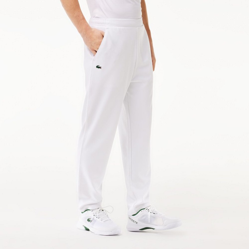 Men's Lacoste Regular Fit Stretch Jersey Sweatpants White | ZOB034829