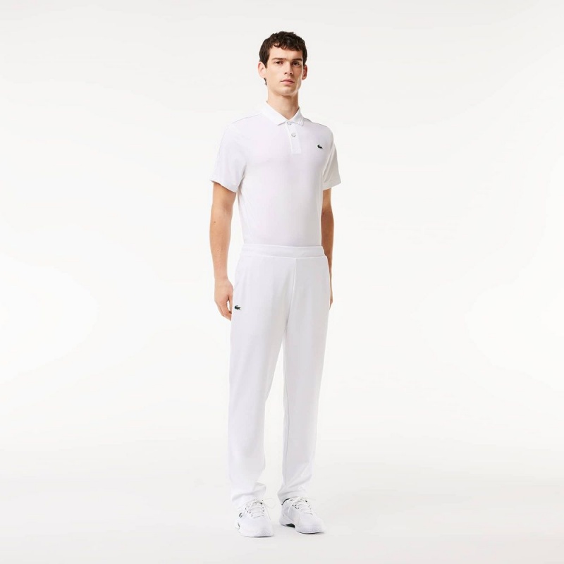 Men\'s Lacoste Regular Fit Stretch Jersey Sweatpants White | ZOB034829