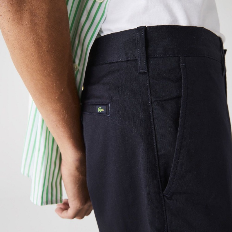 Men's Lacoste Regular Fit Stretch Organic Cotton Bermuda Shorts Abysm blue | HVK354719