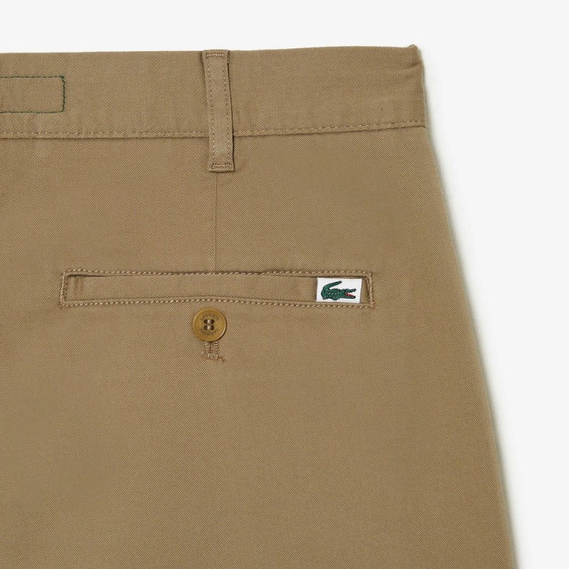 Men's Lacoste Regular Fit Stretch Organic Cotton Bermuda Shorts Beige | KTV240735