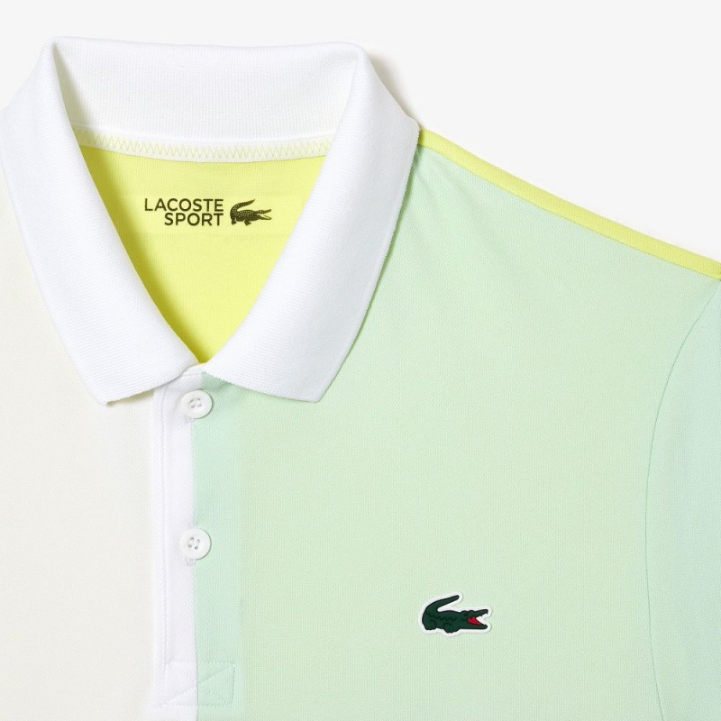 Men's Lacoste Regular Fit Tennis Polo Shirts White Green Flashy Yellow Navy Blue | IDR710629