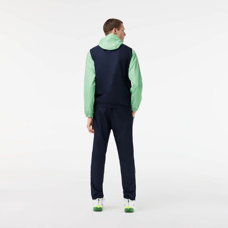 Men's Lacoste Regular Fit Tennis Tracksuits Navy Blue Green Navy Blue Green | NBV460592