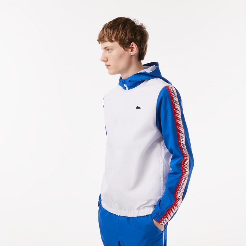 Men's Lacoste Regular Fit Tennis Tracksuits White Blue White | ZMI217830