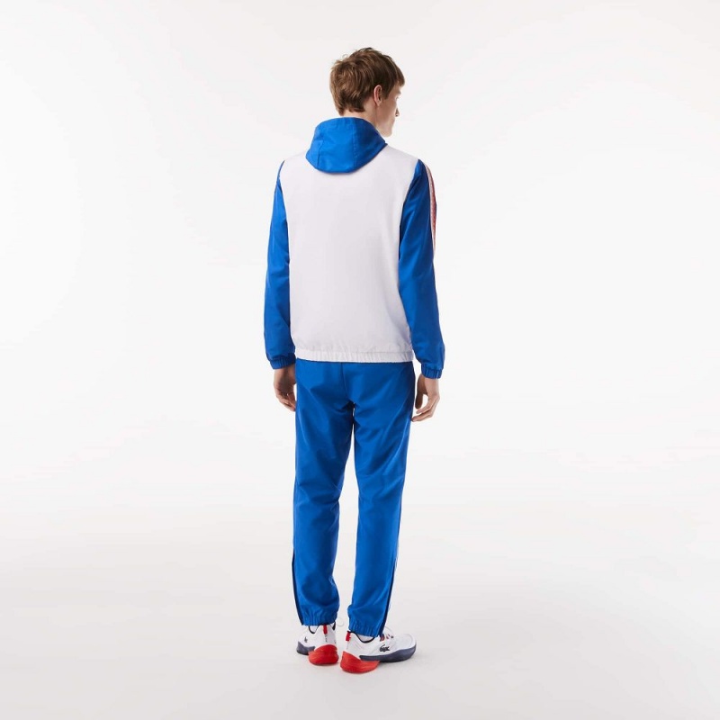 Men's Lacoste Regular Fit Tennis Tracksuits White Blue White | ZMI217830