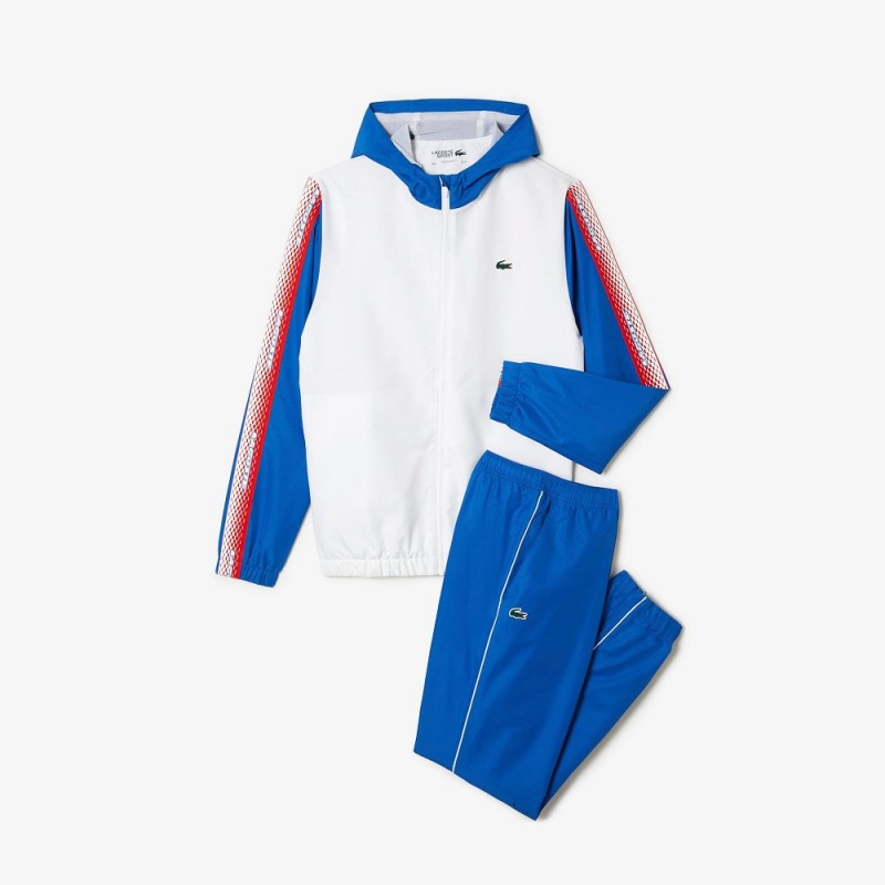 Men's Lacoste Regular Fit Tennis Tracksuits White Blue White | ZMI217830