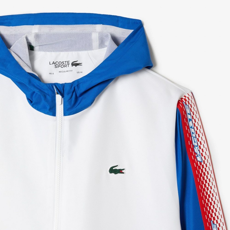 Men's Lacoste Regular Fit Tennis Tracksuits White Blue White | ZMI217830