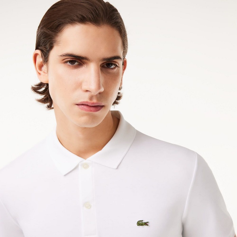 Men's Lacoste Regular Fit Ultra Soft Cotton Jersey Polo Shirts White | FWZ786502