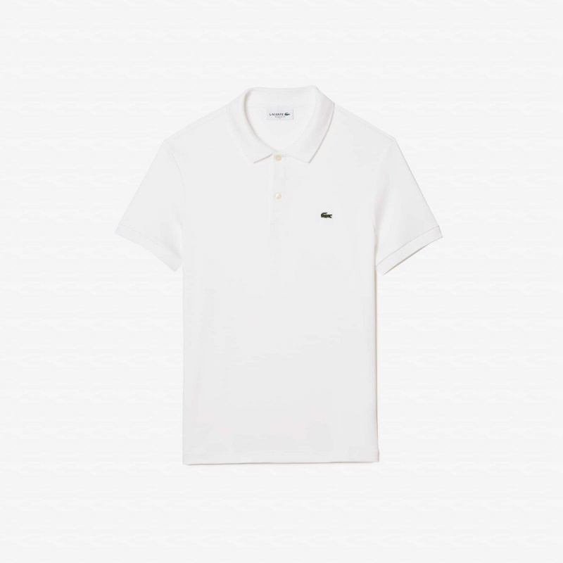 Men's Lacoste Regular Fit Ultra Soft Cotton Jersey Polo Shirts White | FWZ786502