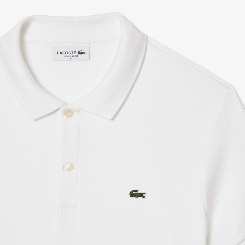 Men's Lacoste Regular Fit Ultra Soft Cotton Jersey Polo Shirts White | FWZ786502