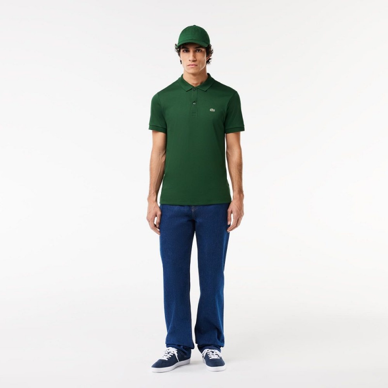 Men's Lacoste Regular Fit Ultra Soft Cotton Jersey Polo Shirts Pine green | KIB853726