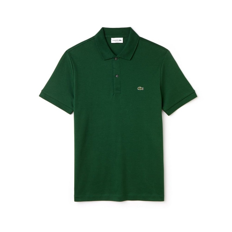 Men's Lacoste Regular Fit Ultra Soft Cotton Jersey Polo Shirts Pine green | KIB853726