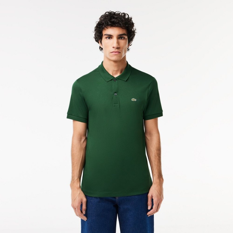 Men\'s Lacoste Regular Fit Ultra Soft Cotton Jersey Polo Shirts Pine green | KIB853726