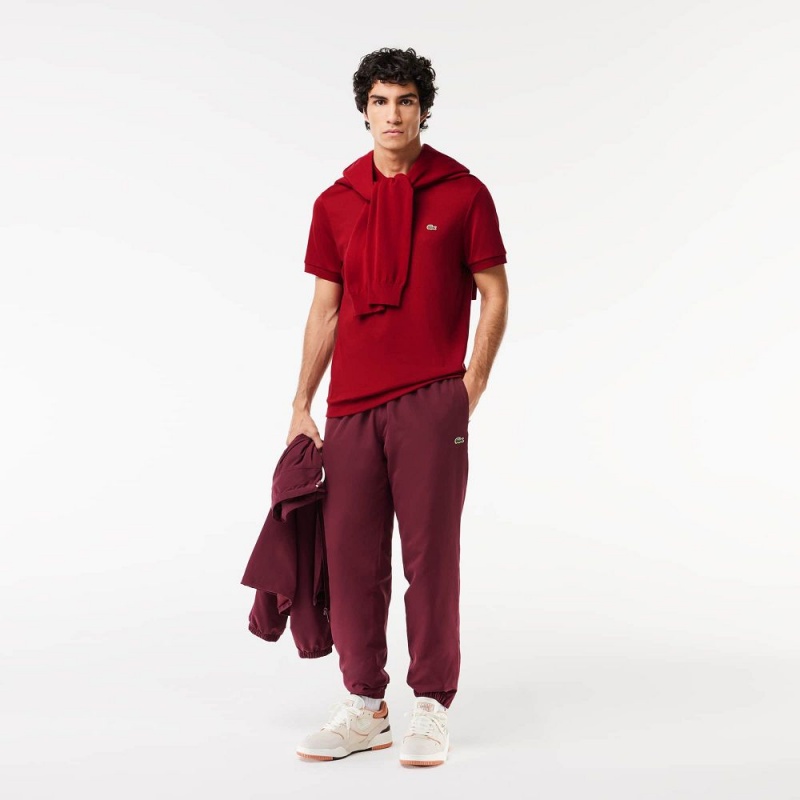 Men's Lacoste Regular Fit Ultra Soft Cotton Jersey Polo Shirts Bordeaux | PQC140895