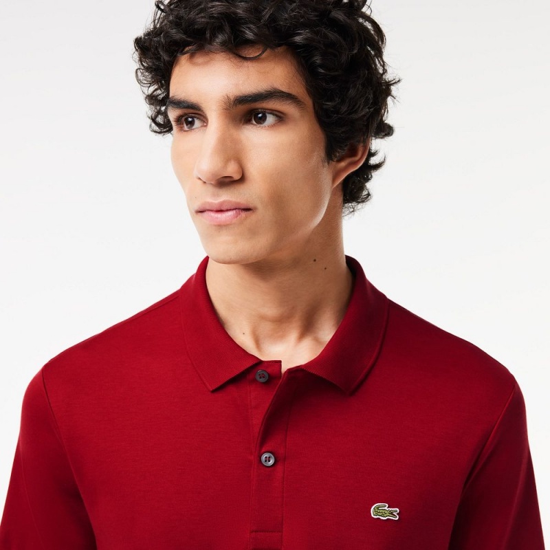 Men's Lacoste Regular Fit Ultra Soft Cotton Jersey Polo Shirts Bordeaux | PQC140895