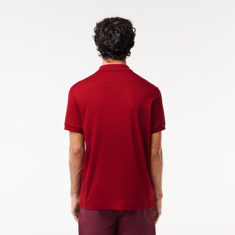 Men's Lacoste Regular Fit Ultra Soft Cotton Jersey Polo Shirts Bordeaux | PQC140895