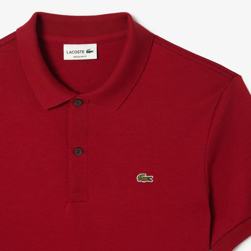 Men's Lacoste Regular Fit Ultra Soft Cotton Jersey Polo Shirts Bordeaux | PQC140895