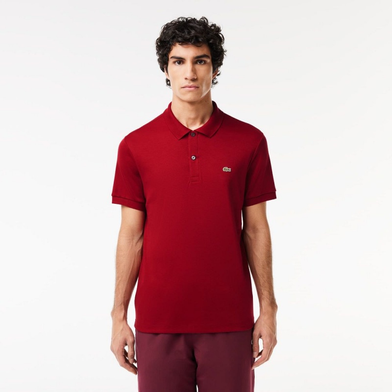 Men\'s Lacoste Regular Fit Ultra Soft Cotton Jersey Polo Shirts Bordeaux | PQC140895