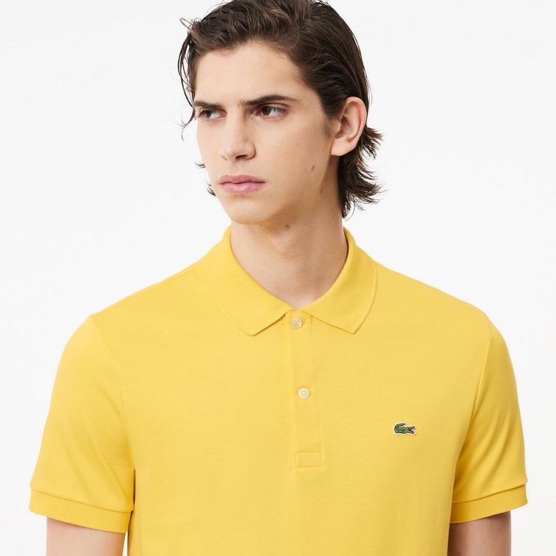 Men's Lacoste Regular Fit Ultra Soft Cotton Jersey Polo Shirts Cornsilk yellow | FKV958716