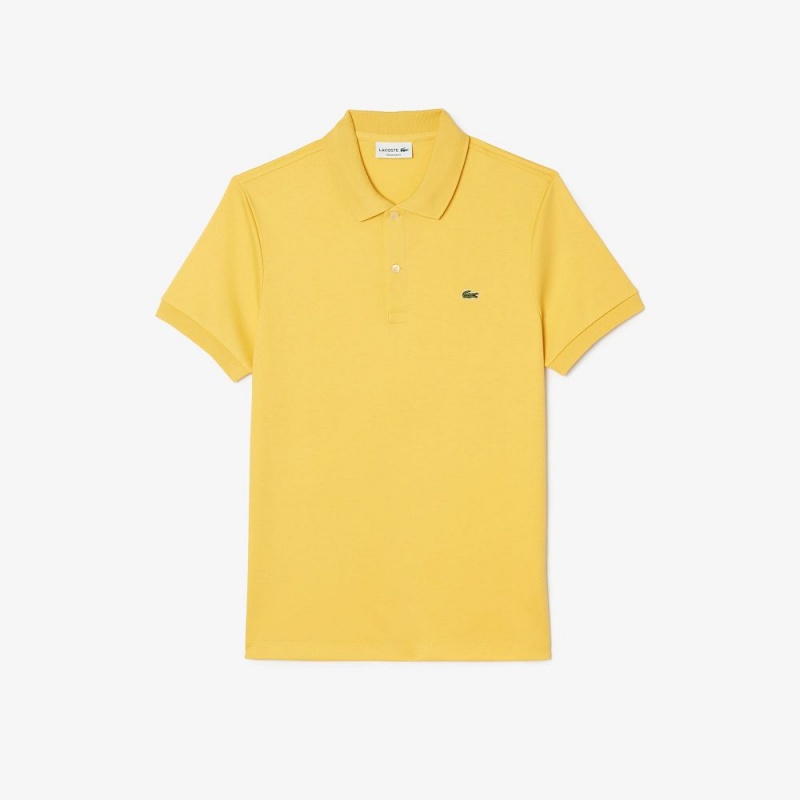 Men's Lacoste Regular Fit Ultra Soft Cotton Jersey Polo Shirts Cornsilk yellow | FKV958716