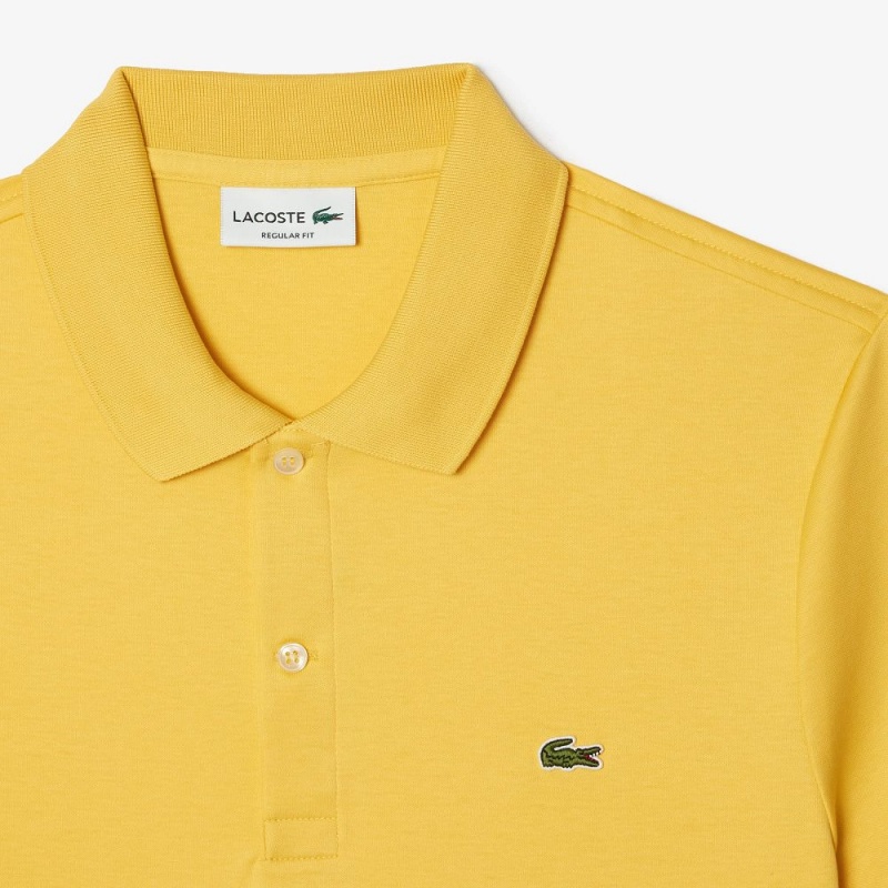 Men's Lacoste Regular Fit Ultra Soft Cotton Jersey Polo Shirts Cornsilk yellow | FKV958716