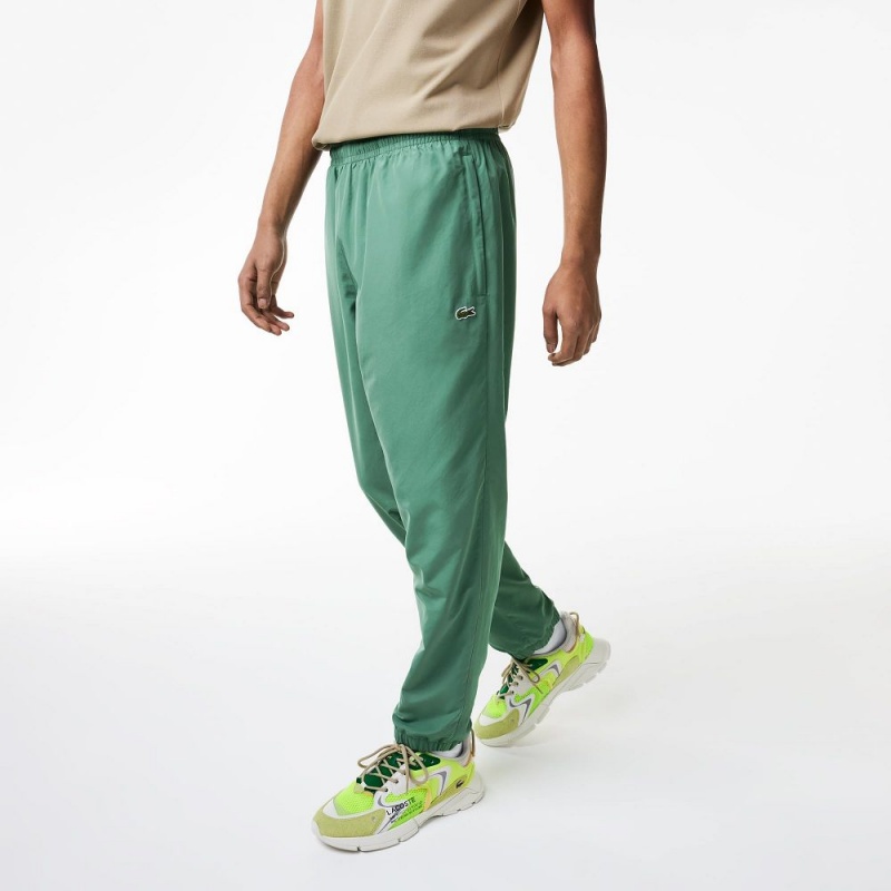 Men's Lacoste Regular Fit Water-Repellent Joggers Khaki Green | VZQ579843