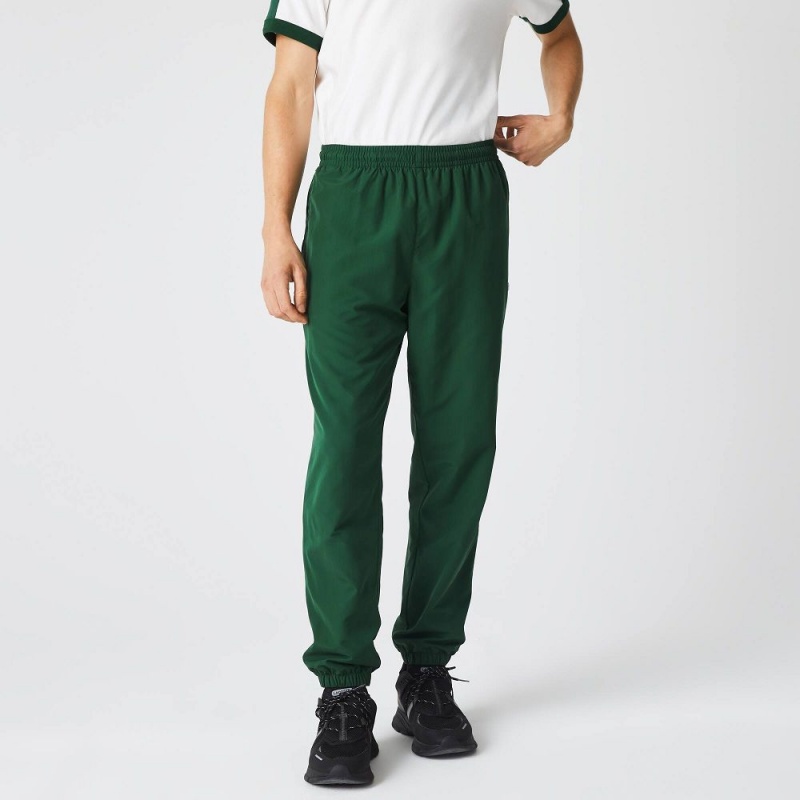 Men's Lacoste Regular Fit Water-Repellent Joggers Pine green | MXB975640