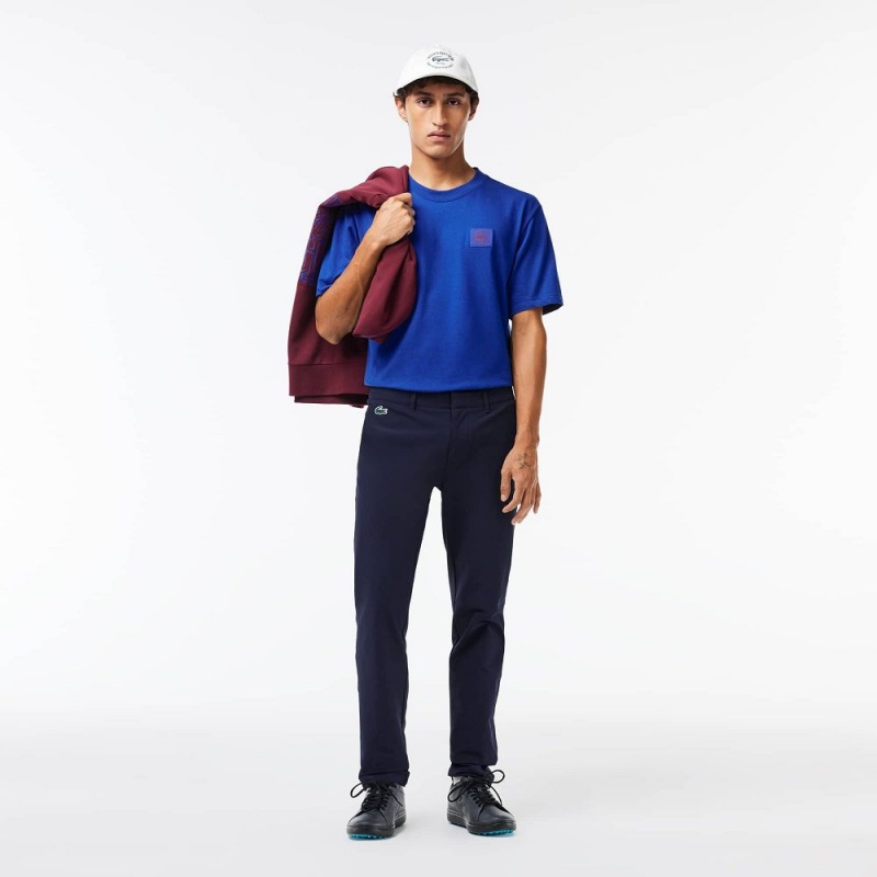 Men's Lacoste Relaxed Fit Cotton Golf T-Shirt Gentian blue | KEA034218