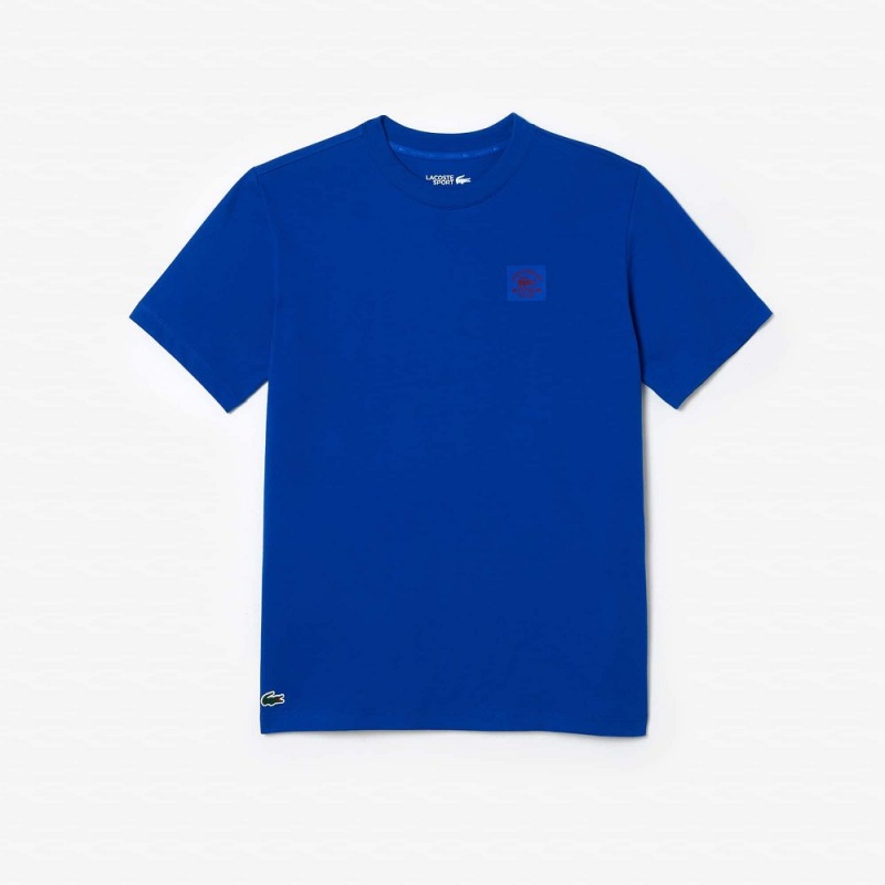 Men's Lacoste Relaxed Fit Cotton Golf T-Shirt Gentian blue | KEA034218