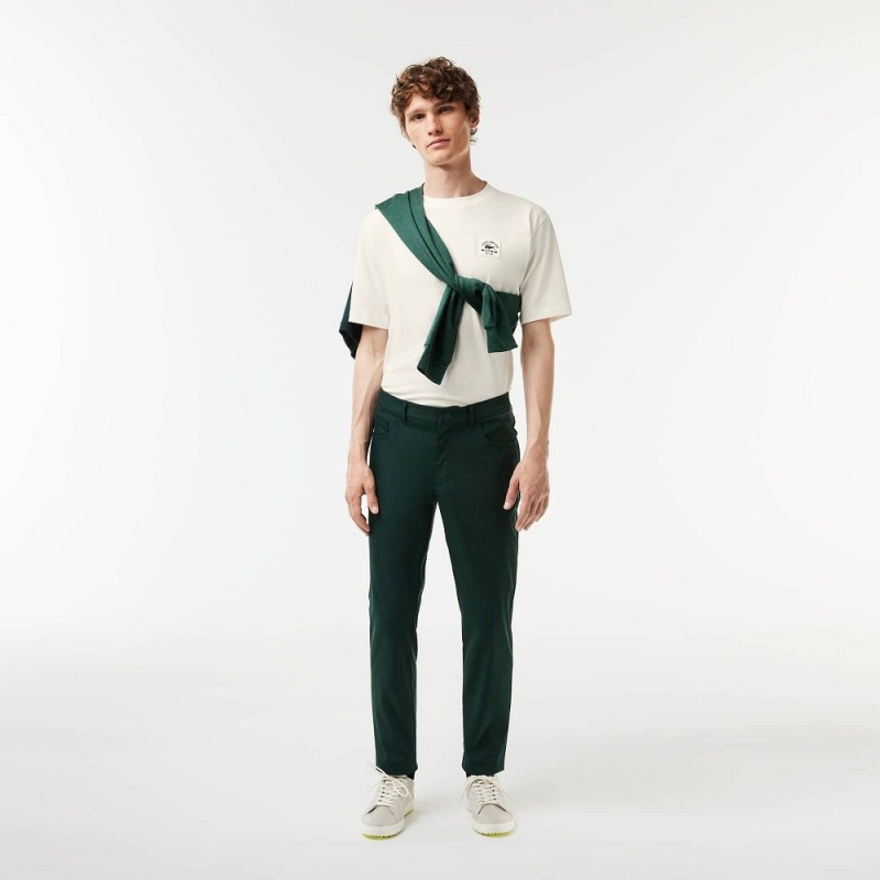 Men's Lacoste Relaxed Fit Cotton Golf T-Shirt White | EDO279813