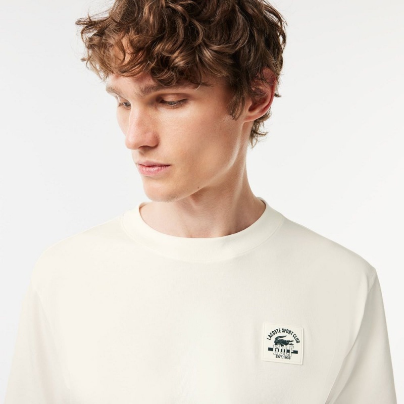 Men's Lacoste Relaxed Fit Cotton Golf T-Shirt White | EDO279813