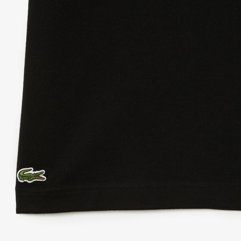 Men's Lacoste Relaxed Fit Organic Cotton Jersey T-Shirt Black | EXR819203