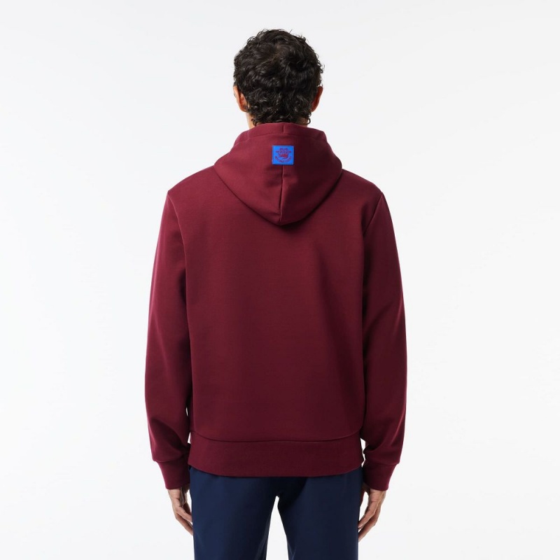 Men's Lacoste Relaxed Fit Recycled Fabric Golf Sweatshirt Bordeaux | QXW105283