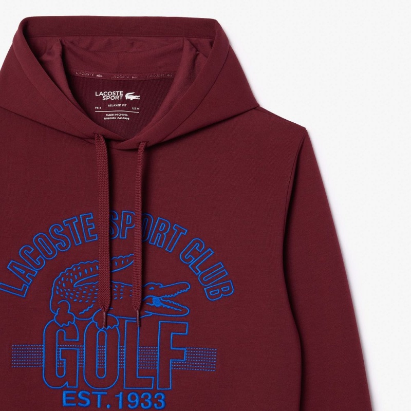 Men's Lacoste Relaxed Fit Recycled Fabric Golf Sweatshirt Bordeaux | QXW105283