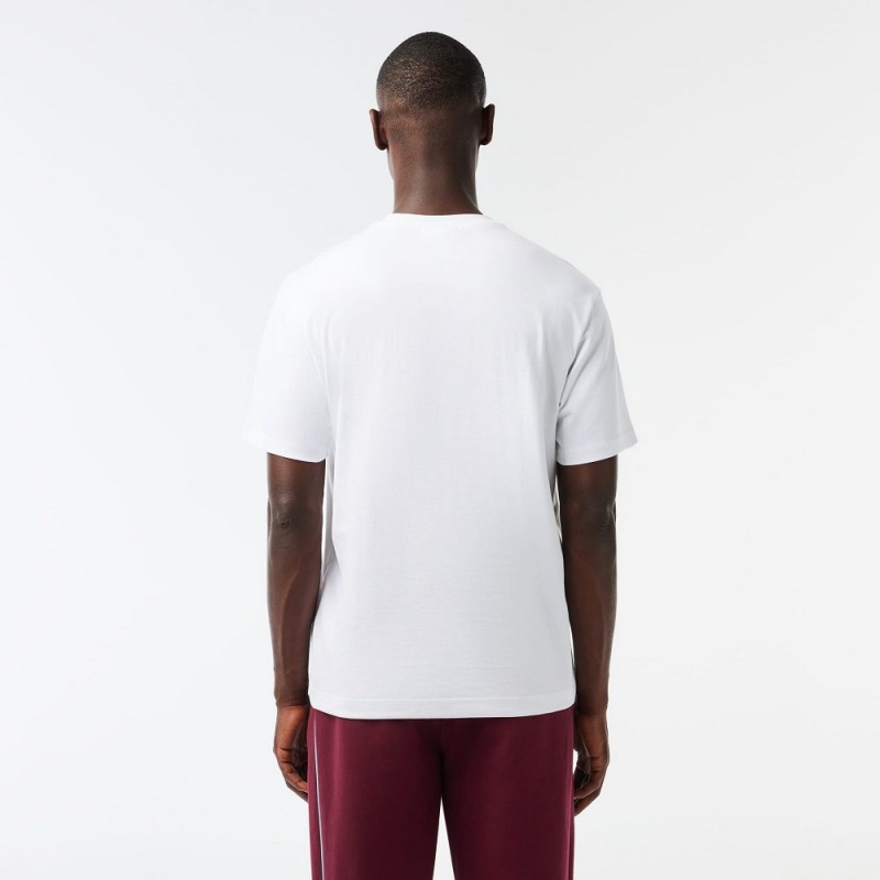 Men's Lacoste Relaxed Fit René Lacoste Print T-Shirt White | PKV495671