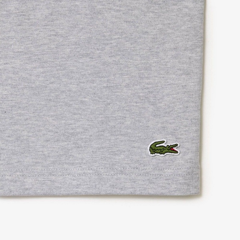 Men's Lacoste Relaxed Fit Signature Print T-Shirt Grey Chine | MFD308597