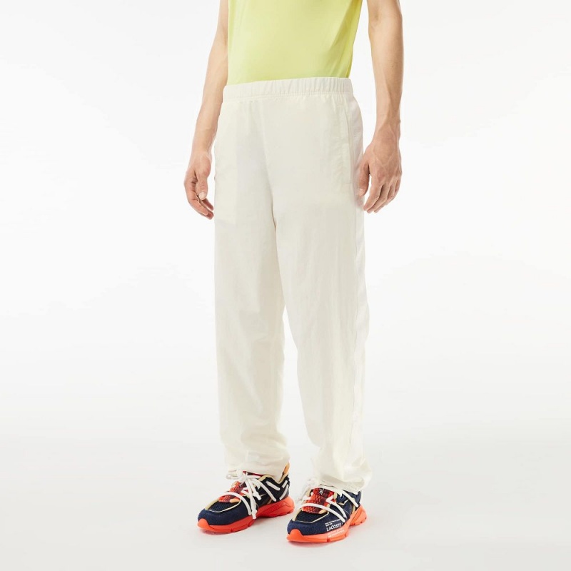 Men's Lacoste Relaxed Fit Striped Pants White | TFD540976