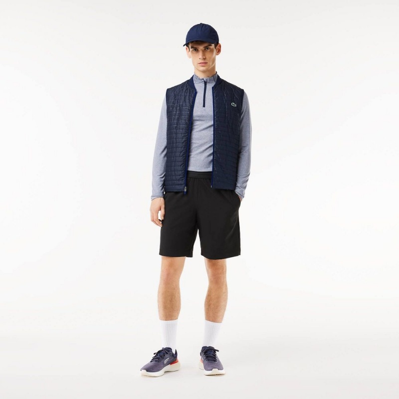 Men's Lacoste Reversible Puffer Vest Navy Blue | NUC892671