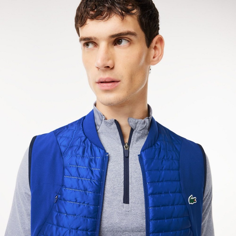 Men's Lacoste Reversible Puffer Vest Navy Blue | NUC892671