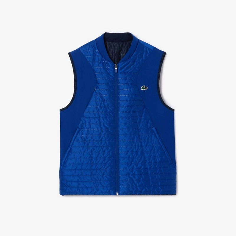 Men's Lacoste Reversible Puffer Vest Navy Blue | NUC892671