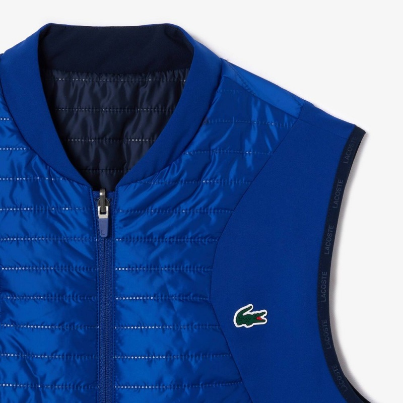 Men's Lacoste Reversible Puffer Vest Navy Blue | NUC892671