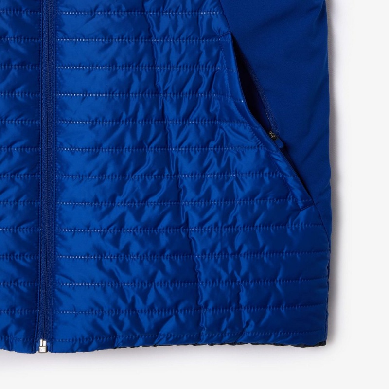 Men's Lacoste Reversible Puffer Vest Navy Blue | NUC892671